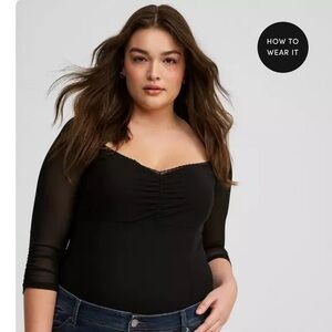 Torrid Mesh Sweetheart Corset Top Black Goth NWT